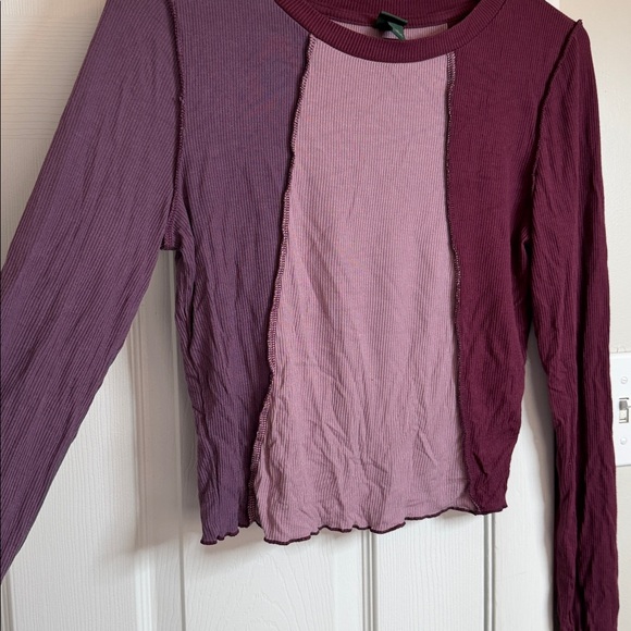 Wild Fable Purple Colorblock Long Sleeve - Picture 2 of 6